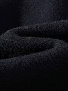 男童休闲纯色圆领长袖卫衣，秋冬季 - 黑色 - 查看 6