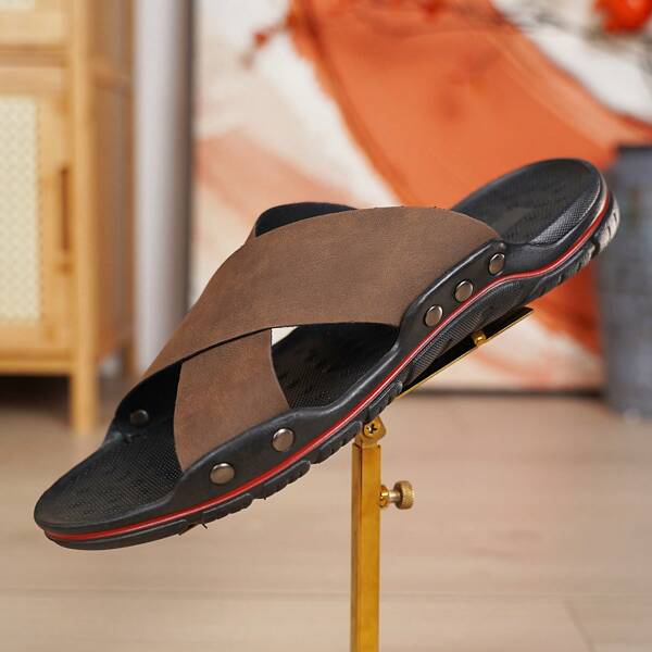 Men's Soft-Bottomed Indoor/Outdoor Beach Slippers Anti-Slip And Breathable Korean Strap Outdoor Sandals
