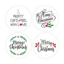 500 Pcs/Roll Merry Christmas Sticker For Package Seal Labels - White - View 3