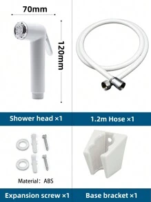 Hyc02馬桶清洗噴頭套裝,手持衛生間噴頭,高壓花洒套裝,帶t形轉接器 - 白色 - 查看 5