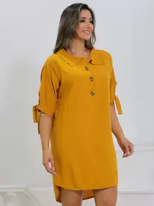 Women Dresses - 芥末黃 - 查看 4