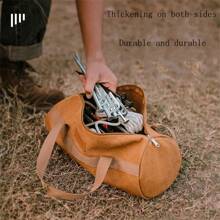 1個帶手柄的戶外帳棚釘收納袋,野營用品袋可用於釘和其他配件,適用於野營和徒步旅行 - 棕色 - 查看 1