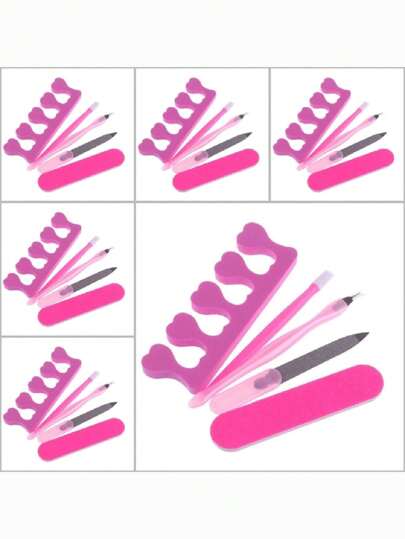 Paquete de 6 Mini Kits para manicura/pedicura con 5pz c/u