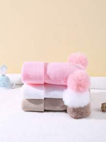 3 件套婴儿双球针织帽 腈纶时尚针织帽 适合日常生活 - 彩色 - 查看 3