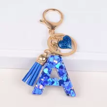 Boho 1pc Tassel Heart Initial Keychain, Glitter Love Key Chain For Purse/Backpack/Car Key, Charm Earphone Case Accessory, Valentine's Day For Women/Girls/Female Car Accessories Bag Charm Backpack For School Cute Goth Y2k Halloween Accessories Teachers Day Christmas Gift Ideas Bag Accessories Lanyards With Id Holder Car Accessories Bag Charms