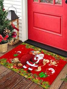 YIMEIS 1 Miếng Phong cách A Giáng sinh In Pha lê Nhung Thảm chùi chân , Hấp thụ , Không trượt , Bền chặt Thảm trải sàn Đối với Giáng sinh Đồ trang trí - Nhiều màu - Xem 2