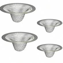 4入組(2中2小)浴室網狀水槽排水器與垃圾處理器封套,廚房水槽過濾器,防堵,不鏽鋼廚房水槽排水口,防堵和除臭 - 銀灰 - 查看 1