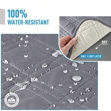 1/2/3 Seat Waterproof Recliner Sofa Cover, Non Slip Recliner Chair Covers, Washable Reclining Couch Cover Outdoor Cushion Covers Garden Furniture Protector With Elastic Straps Pocket For Pets, Cats, Dogs Light Grey - 淺灰色 - 查看 5