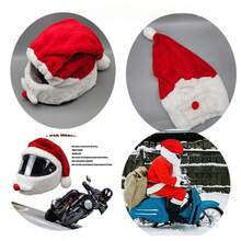 1pc New Christmas hat Outdoor Christmas riding helmet cover Headwear Christmas hat - Multicolor - View 2