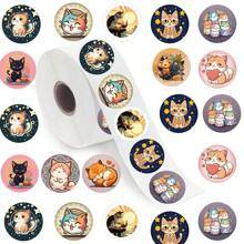 500pcs/Roll Cute Kawaii Pet Cat Animal Stickers, 1-Inch Label Stickers With 10 Designs For Scrapbooking, Self-Adhesive Seal Stationery Cards Envelopes, Gift, Teenagers' Party Supplies, Incentives & Motivations - Multicolor - View 1