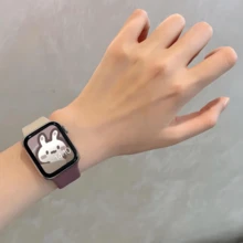 2入/包情侶彩色矽膠手錶帶,兼容 38/40/41/42/44/45/49mm 蘋果手錶ultra/se/9/8/7/6/5/4/3/2/1 - 彩色 - 查看 2