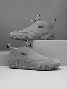 秋冬男士時尚休閒鞋、戶外靴、工作安全鞋、踝靴、平底鞋 - 灰色 - 查看 2