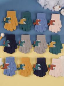 12 Pairs Of Adorable Dinosaur Gloves For Kids, Warm And Comfortable, Wholesale - Multicolor - View 1