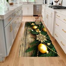 1 pièce Tapis de sol antidérapant absorbant l'eau pour salle de bain et cuisine avec motif de Père Noël en velours cristal