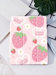 Erdbeere Erdbeeren Hülle kompatibel mit iPad 10.2 Zoll 2021/2020 iPad 9.Gen/8.Gen, Galaxy Tab A8 10.5 Zoll 2022, Tablet Hülle, mit Stifthalter, unterstützt automatisches Schlaf/Wach Funktion