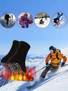 4đôi Ở giữa Vớ ống Cho nam giới Với Chống trượt Đáy & Làm nóng Thiết kế , Bền chặt & Co giãn & Thoáng khí & Ấm áp & Lạnh Chống lại - Nhiều màu - Xem 3