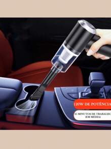 MIni Aspirador De Pó Preto Usb Portátil Completo Linha Premium Carro E Casa 2000mAh - Preto - Visão 2