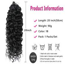 海洋波浪钩针编织发 20 英寸黑色夏威夷卷发编织发深波浪扭结钩针编织发湿发波浪编织接发女士海滩卷发（20 英寸，1 包，1 支） - 黑色 - 查看 2