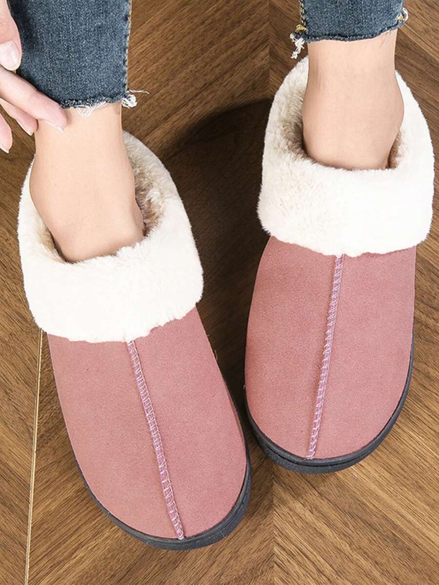 Quý cô , Sinh viên , Người già , Ấm áp Mùa Đông Da Dép đi trong nhà Đối với Snowy Ngày Cái đó Có thể Ngoài - Hồng - Xem 1