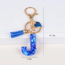 Boho 1pc Tassel Heart Initial Keychain, Glitter Love Key Chain For Purse/Backpack/Car Key, Charm Earphone Case Accessory, Valentine's Day For Women/Girls/Female Car Accessories Bag Charm Backpack For School Cute Goth Y2k Halloween Accessories Teachers Day Christmas Gift Ideas Bag Accessories Lanyards With Id Holder Car Accessories Bag Charms