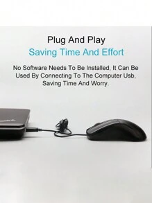 Rapoo N1162 Wired Mouse USB Optical Game Black Office Official Laptop Desktop Computer Big Hand - Black - View 4