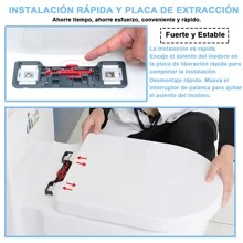 Asiento de Baño, Tapa de Baño de Instalación Rápida, Asiento de Inodoro para Baño de Plástico Universal, Silencioso, Cierre lento, Durable, Estante de Asiento de Inodoro en Forma de O, Blanco - Blanco - Ver 5