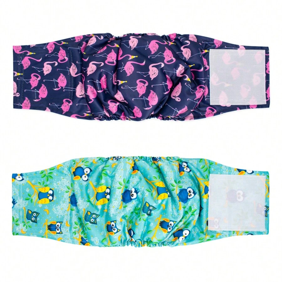 2 Miếng Bụng Đối với Nam Chó Lưới Lót Chó nhỏ Bụng Bọc Chống rò rỉ Có thể giặt được Có thể tái sử dụng Cún con Tã giấy S , M , L , XL - Nhiều màu - Xem 1