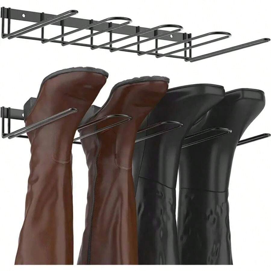 1pc Wall Mounted Boot Holder Shoe Rack For Various Styles Of Shoes, Strong And Sturdy Organizer - Black - View 1