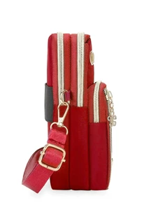 New Korean Style Balloon Pattern Mini Wallet Crossbody Bag, With Adjustable Strap, Lightweight And Fashionable, Suitable For Daily Use, Office Workers, College Students, Business People, Commuters, And Office Settings. An Ideal Gift For Anniversaries, Loved Ones, Birthdays, Valentine's Day, Christmas, Thanksgiving, And Other Occasions. - Red - View 6