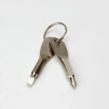 2pcs Portable Phillips & Slotted Screwdriver Key Ring Set - Multi-Functional Mini Pocket Repair Tool Gadget for Camping Accessories - Silver - View 10