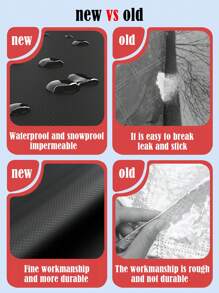 磁性汽车前挡风玻璃罩汽车遮阳挡风玻璃防雪遮阳挡防水外罩配件 - 黑色 - 查看 4