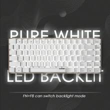 ATTACK SHARK * AJAZZ AK33 机械键盘，背光 USB 线机械键盘，82 键紧凑型机械游戏键盘，具有防鬼影功能，适合游戏玩家和打字员 - 白色/紅色開關/白光 - 查看 5