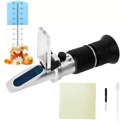 Óptica Refractómetro, refractómetro brix digital 0-90% brixómetro, refractómetro digital,refractómetro para miel,refractómetros para probador de azúcar de jugo de jarabe de crema de postre