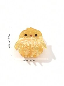 1入女性休閒黃色亞克力貓頭鷹髮卡