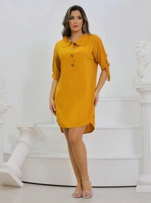 Women Dresses - 芥末黃 - 查看 5