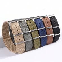 20mm 22mm方扣復古尼龍織帶 - 黑色 - 查看 4