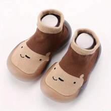 1雙寶寶防滑軟底行走鞋襪,透氣矽膠底,適用於室內和室外活動 - 棕色 - 查看 3