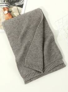1pc Men's Fashionable Solid Color Striped Minimalist Style Warm Knitted Scarf Suitable For Fall And Winter Daily Wear - Brown - View 4