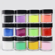 12 Farben Nagelkunstprodukt, 3 In 1 Verlängerung Acrylpulver, Kristallpulver Und Schnitzpulverset Für Nagelkunst, Salon Uv Gel Nagellack (10g)