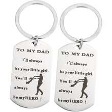 2 件钥匙扣填充物圣诞礼物爸爸钥匙圈生日礼物标签情人节礼物送给爸爸给我爸爸的钥匙圈爸爸生日礼物爸爸礼物钢钓鱼父亲。爸爸钥匙扣礼物 - 刻有有意义的文字吊坠，送给父亲的最佳礼物选择。 - 銀色 - 查看 1