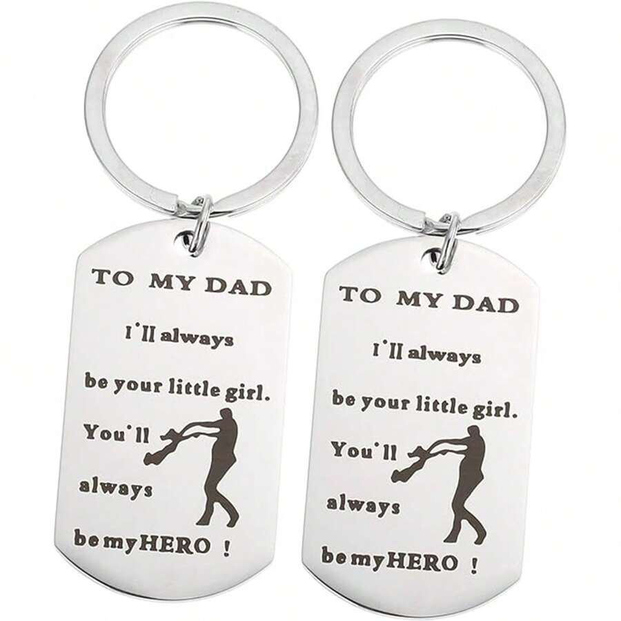 2 件钥匙扣填充物圣诞礼物爸爸钥匙圈生日礼物标签情人节礼物送给爸爸给我爸爸的钥匙圈爸爸生日礼物爸爸礼物钢钓鱼父亲。爸爸钥匙扣礼物 - 刻有有意义的文字吊坠，送给父亲的最佳礼物选择。 - 銀色 - 查看 1