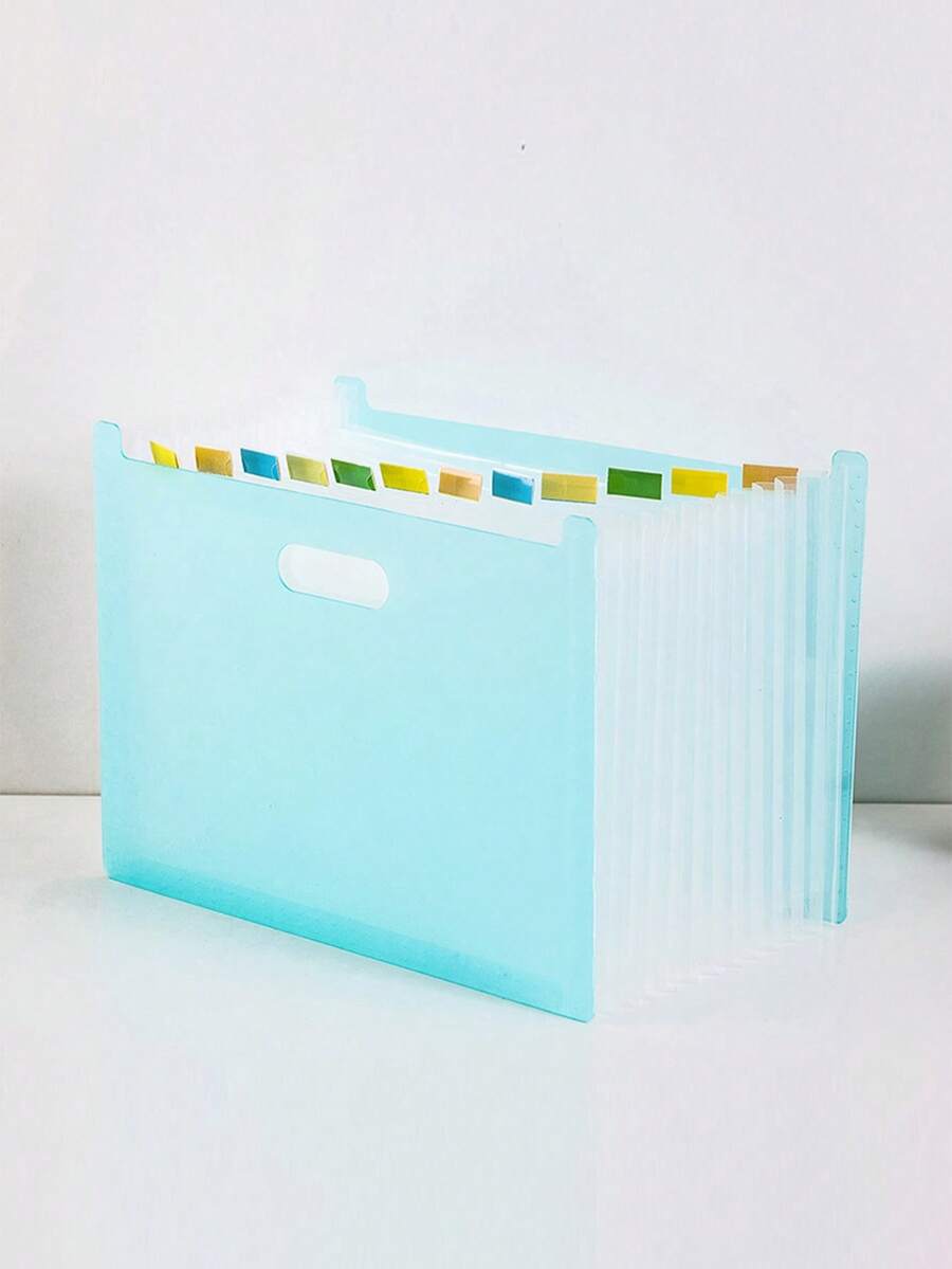 13-pocket Vertical Expanding Accordion File Folder Pouch, Single Pack - Baby Blue - View 1
