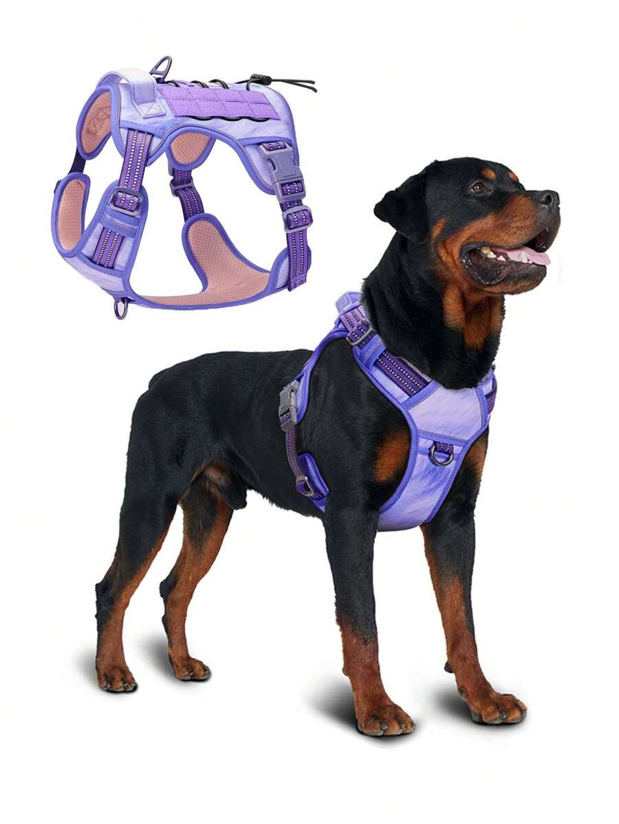 Phản chiếu , Kéo , Có thể điều chỉnh Thú cưng An toàn Áo vest Harness Đối với Chó to , Đang làm việc & Tập huấn Điều khiển - Màu tím hoa cà - Xem 1