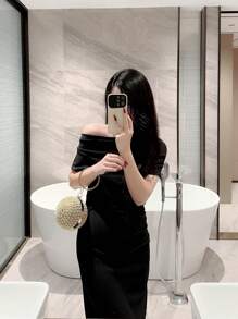 Moonlit EveBag Women's Fashion Round Ball-Shaped Rhinestone-Studded Glitter Evening Bag Handbag Party Bag With Chain, Bags Ladies Elegant, Wedding - Gold - View 8