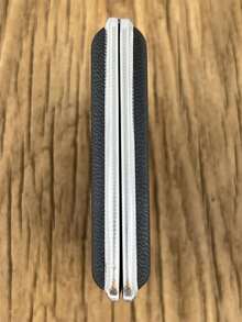 1pc Men's Portable Stylish Stainless Steel & Leather Finish Cigarette Case For Daily Use, Unisex - Black small lychee pattern - View 9