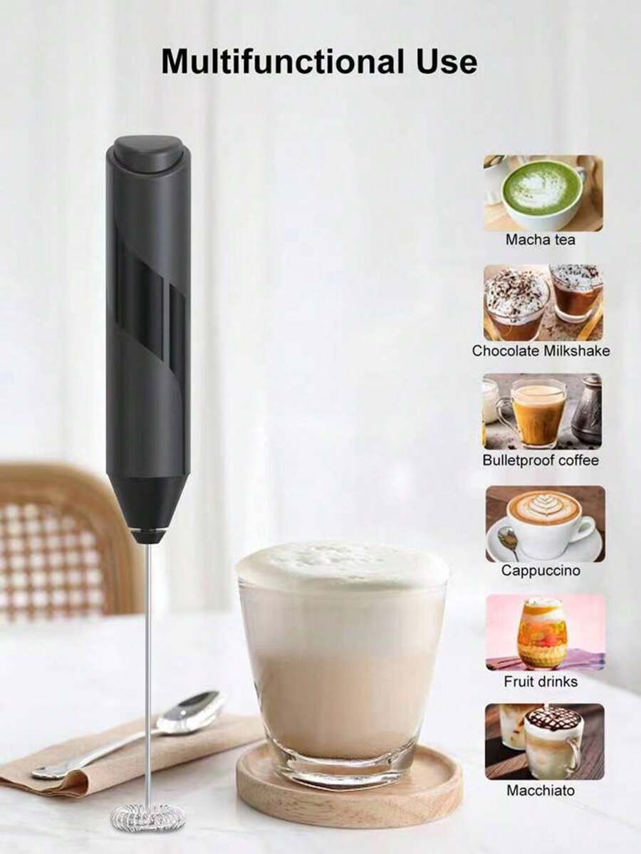 1pc 2*aa Battery Operated Milk Frother (without Battery)