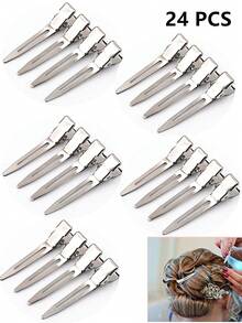 24 cái 2.1inch Màu bạc Hình chữ-U Kẹp tóc Đối với Tóc mái Định vị , Thích hợp Đối với Của phụ nữ Sử dụng hàng ngày - Bạc - Xem 1