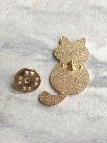 1 Miếng Đen Hợp kim Hình con mèo Trâm cài - màu đen - Xem 4