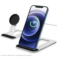適用於 iPhone 11/12/13/14/15Pro 手機充電架 Magsafe 無線充電座鋁合金底座 - 銀色 - 查看 1