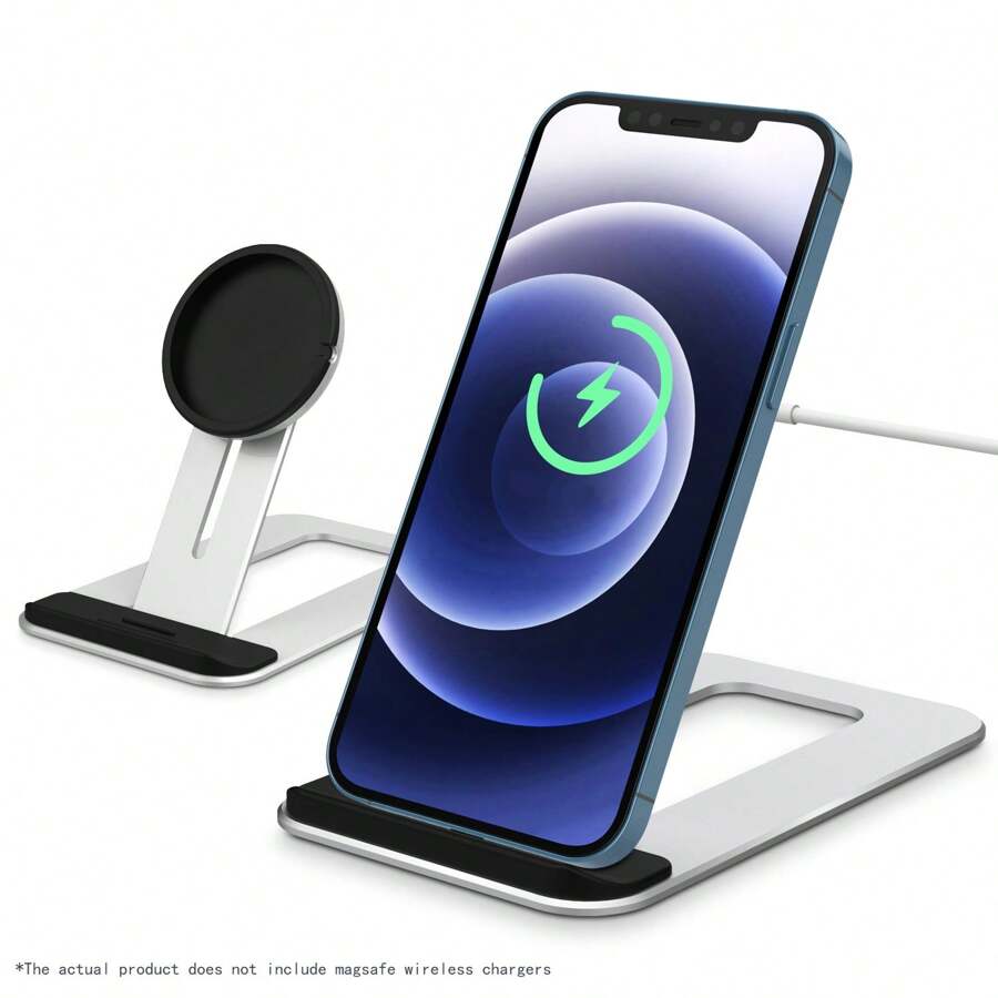 適用於 iPhone 11/12/13/14/15Pro 手機充電架 Magsafe 無線充電座鋁合金底座 - 銀色 - 查看 1